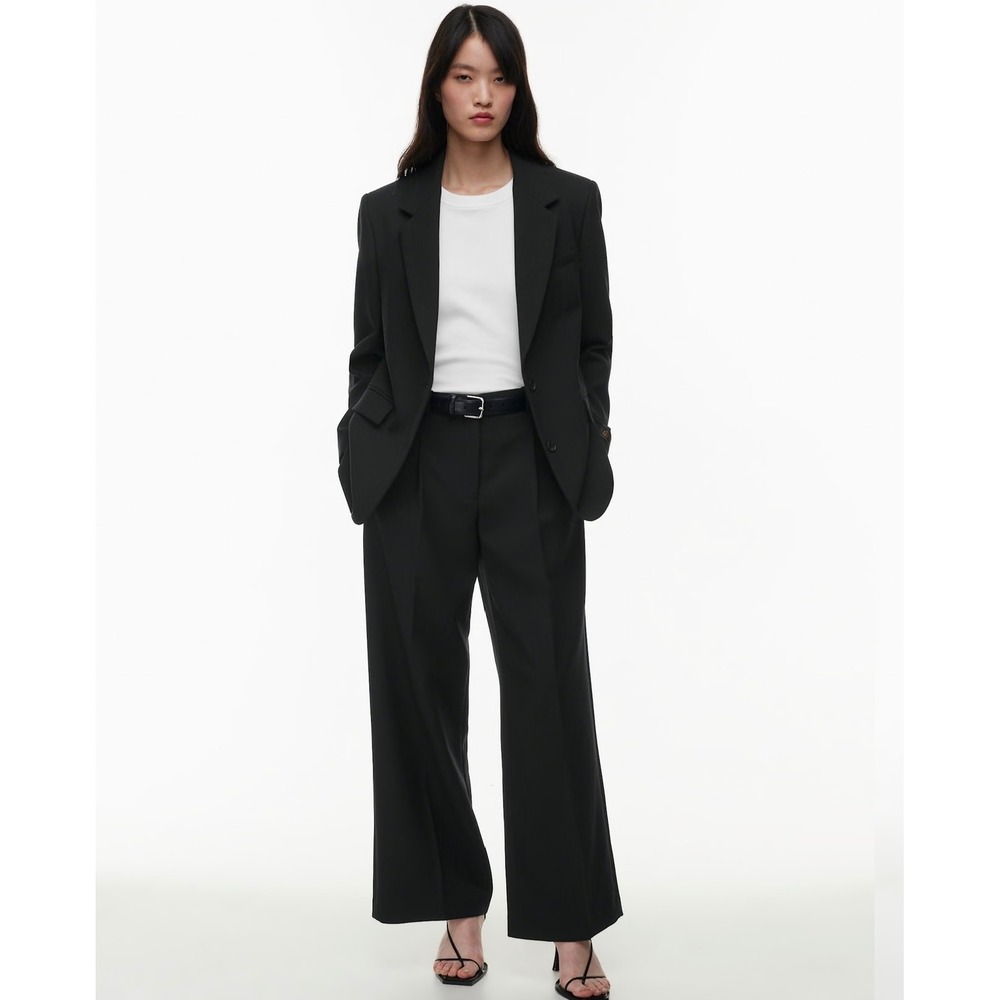 Babaton Decade Black Wide Leg Dress Pants High Waisted Trousers Size 8 Office